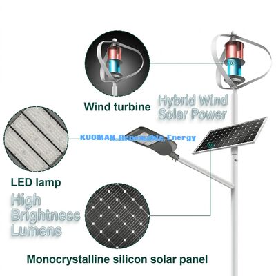100W-200W Ηλιακό-Αιολικό Υβριδικό Φως Δρόμου με IP65 Αδιάβροχο και 12hrs*365days Χρόνος Εργασίας για Δρόμους εκτός Δικτύου