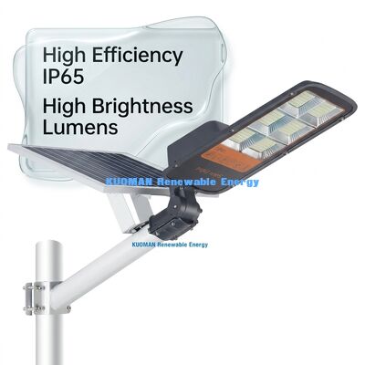 Φωτεινότητα 180LM/W Φωτιστικό Δρόμου LED Ηλιακό με Μονοκρυσταλλικό Πάνελ & Αδιαβροχοποίηση IP65