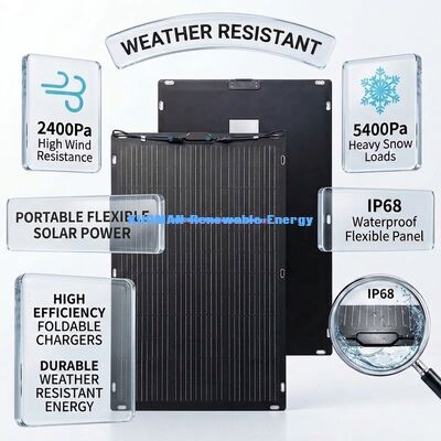 200W IP67 360 μοίρες ευέλικτο ηλιακό πάνελ για RV και οικιακό ταξίδι