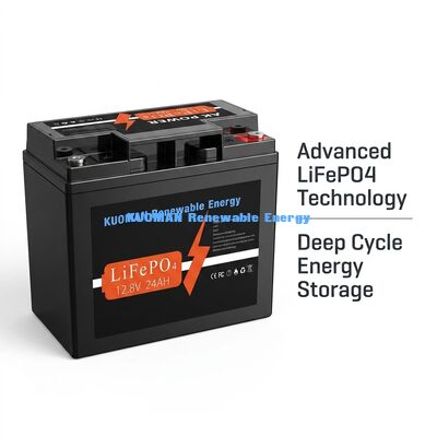 12V 24Ah μπαταρία LiFePO4 με ενέργεια 307,2Wh και υλικό θήκης ABS για εφαρμογές βαθύ κύκλου