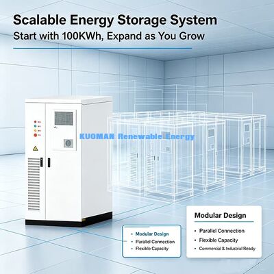 100kWh Εμπορική μπαταρία ESS. 50kW LiFePO4 Υπηρεσία αποθήκευσης ενέργειας για εργοστάσια Ηλιακή κορυφή ξυρίσματος και ηλεκτρική ενέργεια.