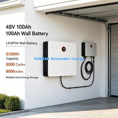 Wall Mount 5.12kWh Lithium Battery CAN RS485 Bluetooth For Hybrid Solar Inverters