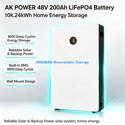 8000 Deep Cycle 51.2V 200Ah LiFePO4 Wall Battery Smart BMS Home Solar Power Backup 10 Year Warranty