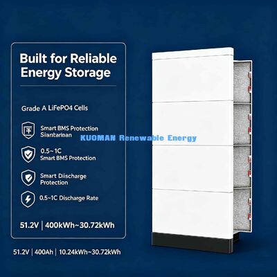 51.2V στοιβάσιμη μπαταρία 200Ah 300Ah 400Ah 500Ah 600Ah Πολλαπλές επιλογές χωρητικότητας