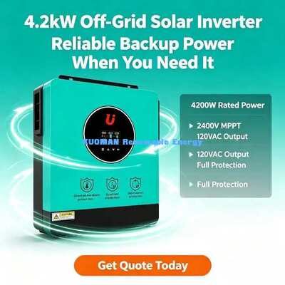 Αντιστροφέας 4200W MPPT Solar Hybrid με Είσοδο PV 60-450VDC και Ρεύμα Φόρτισης Ηλιακής Ενέργειας 120A