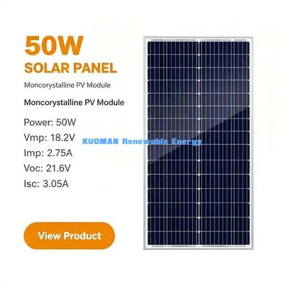 Προηγμένο ηλιακό πάνελ 182mm 28 κελιών 50W για DIY οικιακό μπαλκόνι, αυτόνομο ηλιακό κιτ, ανταλλακτικό