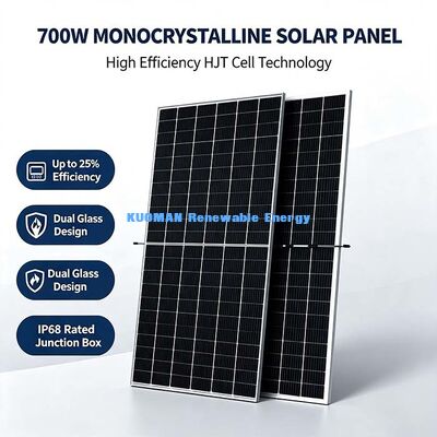 Αγροτικό Ηλιακό Πάρκο 700 Watt Αμφίπλευρο Πάνελ, Ενισχυμένο Κέρδος Ενέργειας από την Πίσω Όψη