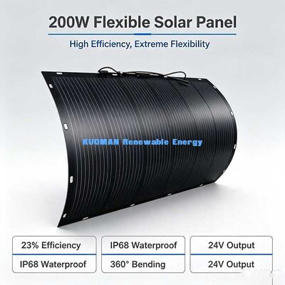 200W Υψηλής Απόδοσης Ευέλικτο Ηλιακό Πάνελ, 360° Δυνατό να Τυλιχθεί Ηλιακή Μονάδα για οροφή RV, Βάρκα & Μπαλκόνι Ηλιακή