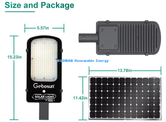 Αδιάβροχο IP65 Ηλιακό Φωτιστικό Δρόμου 300W με Λειτουργία Ανίχνευσης Κίνησης και Ηλιακό Πάνελ για Αστικούς Δρόμους