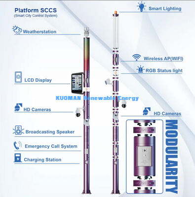 Έξυπνο Σύστημα Ελέγχου LED Επικεφαλής Εξωτερικό Φωτιστικό Στύλο Έξυπνα τηλεχειριζόμενα φώτα Στύλος