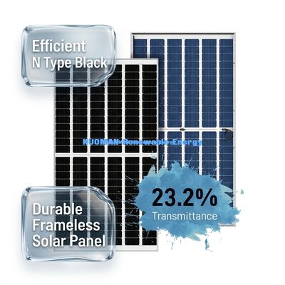 540W 550W Mono Perc Ηλιακό Πάνελ με 22% Απόδοση και Γυάλινο Σχέδιο Χωρίς Πλαίσιο