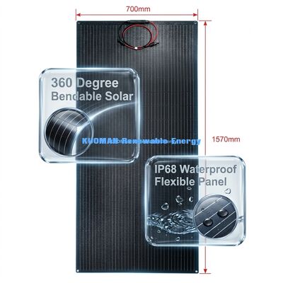 200W IP68 Αδιάβροχο 360° Δυνατό να λυθεί ευέλικτο ηλιακό πάνελ για ανανεώσιμη ενέργεια