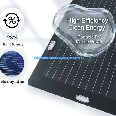 Μονοκρυσταλλικό ευέλικτο ηλιακό πάνελ 50W με εύκολη αποτύπωση και πρόσφυση για σακίδια και μπαταρίες 12V
