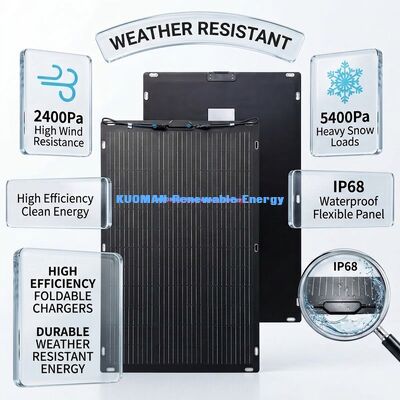 200W IP67 360 μοίρες ευέλικτο ηλιακό πάνελ για RV και οικιακό ταξίδι