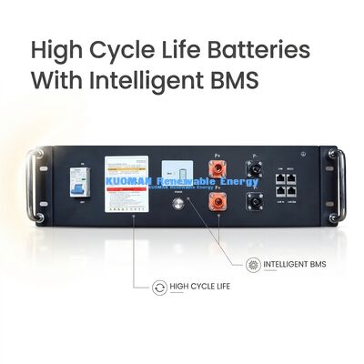 KM Νέα Ενέργεια 51.2V 100Ah LiFePO4 Ηλεκτρική μπαταρία αποθήκευσης ηλεκτρικής ενέργειας UL9540A UL1973 Πιστοποιημένη για ηλιακά συστήματα