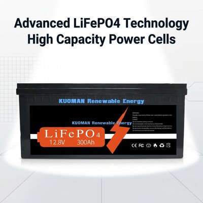 Προσαρμοσμένη μπαταρία λιθίου 12V 300Ah με 3840Wh ενέργειας και 8000 κύκλους ζωής για αποθήκευση ενέργειας
