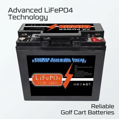 12V 24Ah μπαταρία LiFePO4 με ενέργεια 307,2Wh και υλικό θήκης ABS για εφαρμογές βαθύ κύκλου