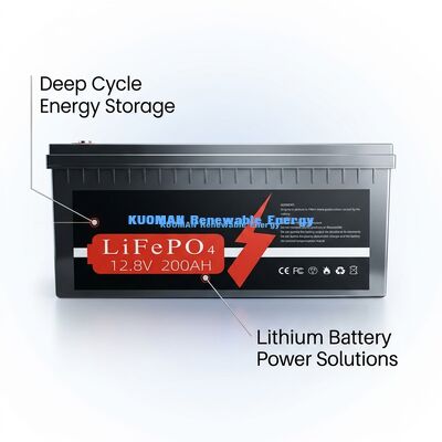 12V 200Ah LiFePO4 βαθύ κύκλο μπαταρία με 8000 κύκλους και 10 χρόνια εγγύηση για αποθήκευση ενέργειας