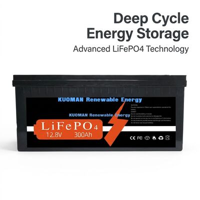 Προσαρμοσμένη μπαταρία λιθίου 12V 300Ah με 3840Wh ενέργειας και 8000 κύκλους ζωής για αποθήκευση ενέργειας