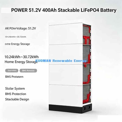 Ασφαλής μπαταρία LiFePO4 51.2V CE UL RoHS Πιστοποιημένη πάνω από 8000 κύκλους βαθιάς φόρτισης