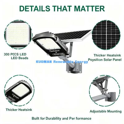 1600 Sq.Ft Wide Lighting Solar Street Light 30ft Human Detection Outdoor Light