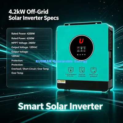 4200VA 24V Ηλιακός υβριδικός μετατροπέας 120A MPPT Ρυθμιστής φόρτισης PV 500V Max Input