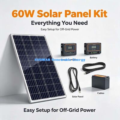 60W Monocrystalline PV Module Solar Charger με Προσαρμόσιμο Μήκος Καλωδίου, Αδιάβροχο, για RV, Caravan, Σκάφος