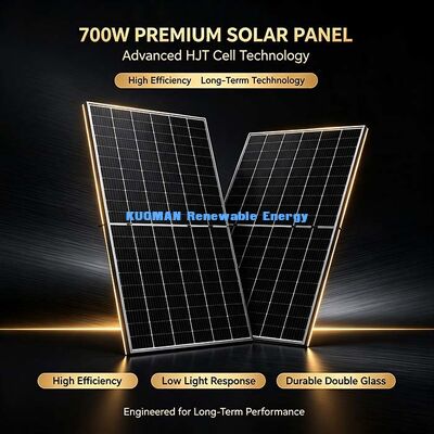 Ηλιακό πάνελ διπλής όψης 700 W, 132 κυττάρων HJT υψηλής απόδοσης