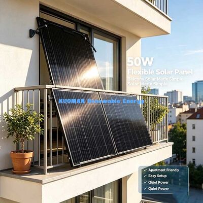 50W Αδιάβροχο Γεννητικό Κουτί Ευέλικτο Ηλιακό Πανέλαιο, Δυνατό Δαπλώματος Ανεξάρτητο Ηλιακό Φορτιστή για RV, Βάρκα, Καμπίνα & Κατασκηνώσεις