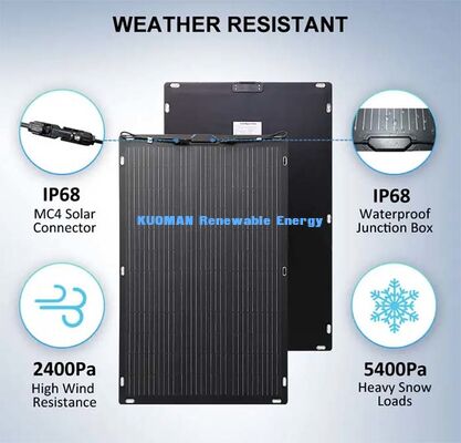 200W Υψηλής Απόδοσης Ευέλικτο Ηλιακό Πάνελ, 360° Δυνατό να Τυλιχθεί Ηλιακή Μονάδα για οροφή RV, Βάρκα & Μπαλκόνι Ηλιακή