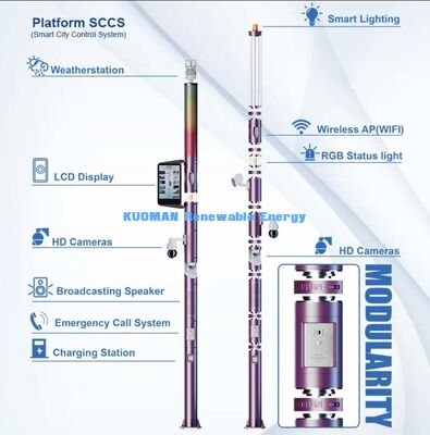 Modular Smart Pole με φωτισμό LED, κάμερα, WiFi και κλήση έκτακτης ανάγκης