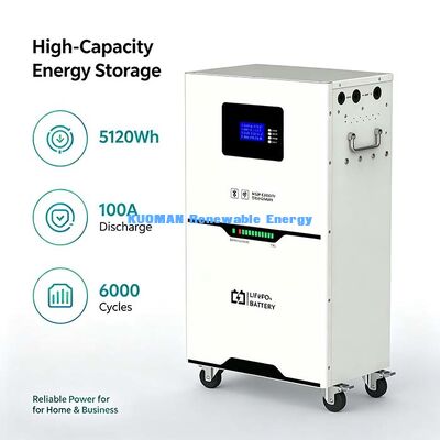 Εφεδρική λύση εκτός δικτύου 51.2V 100Ah LiFePO4 Μπαταρία Παρακολούθηση WiFi Bluetooth >98% Απόδοση μετ' επιστροφής